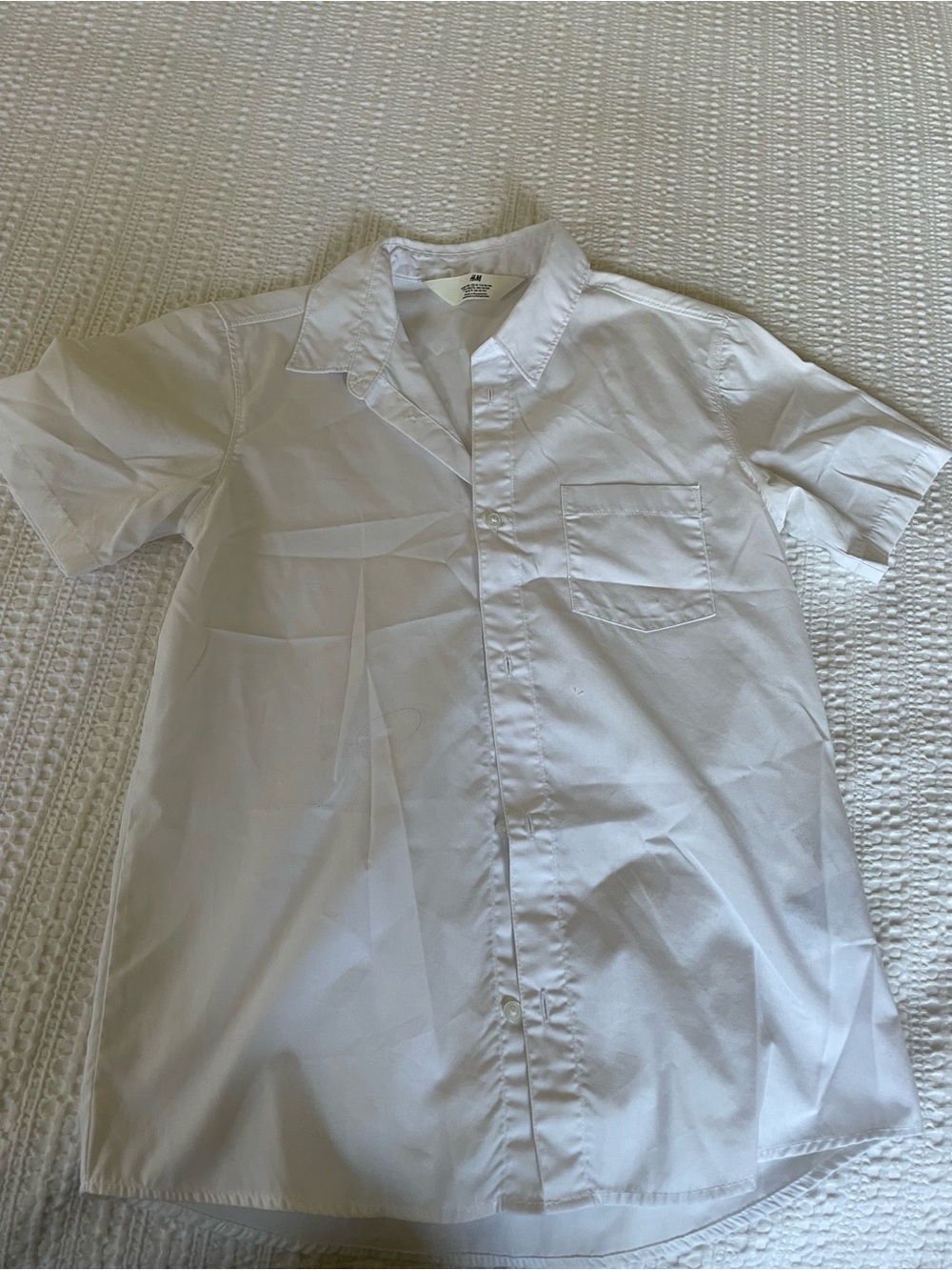 H&M White Boy’s Dress Shirt - Classic Button-Down Collar